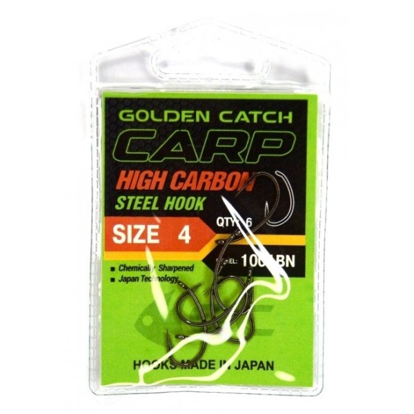 Рыбацкие крючки, GC Carp 1001, 6шт/уп, цвет BN, размер №4
